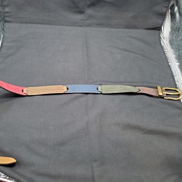 Fossil Multi-Colored Link Genuine Leather Belt Size Medium - Picture 7 of 8